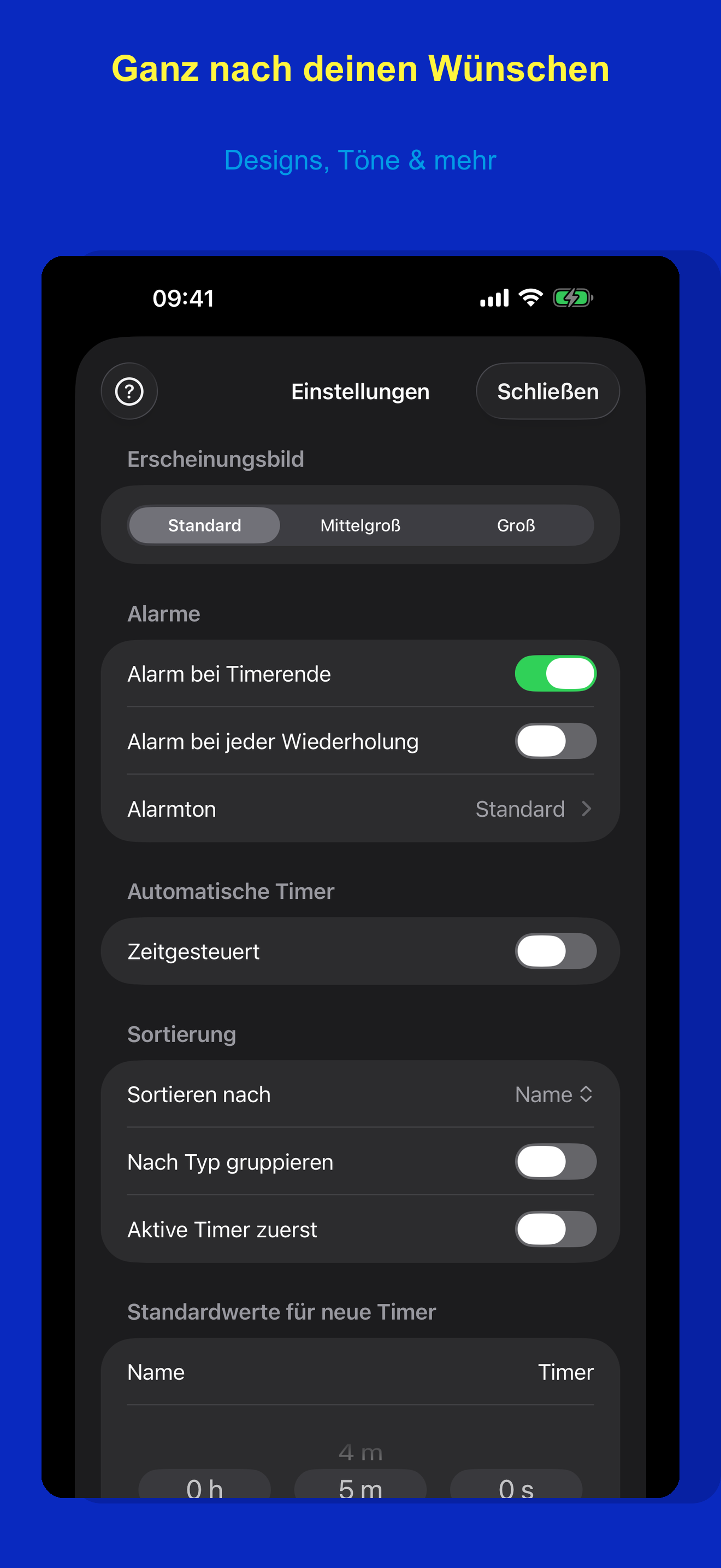 TimeTrack Einstellungen
