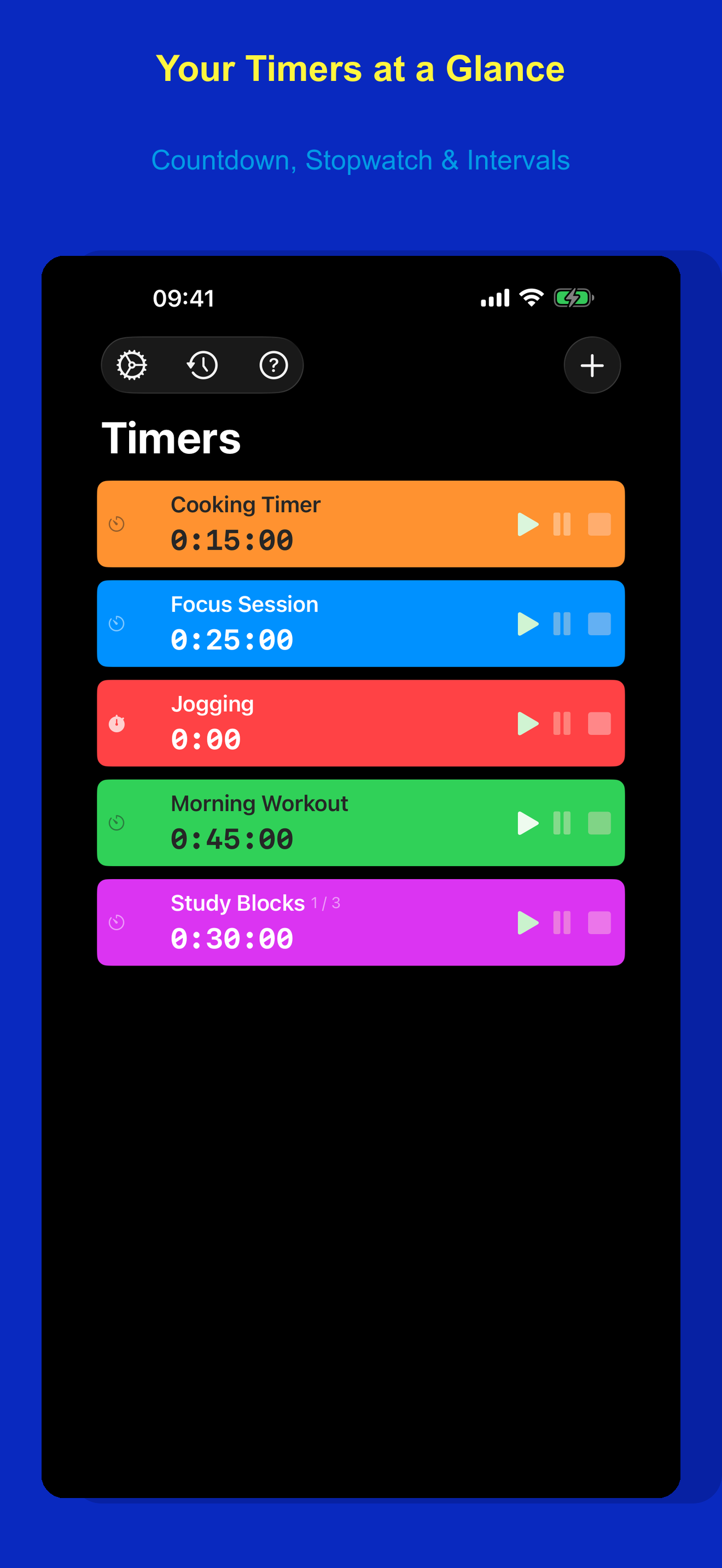 TimeTrack Timer List